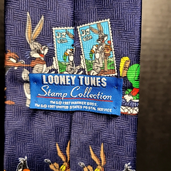 Looney Tunes Stamp Collection Men's Tie - Picture 3 of 4